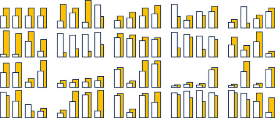 棒グラフのグラフィック素材イラストセット