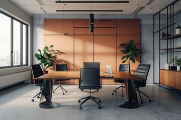 Chic Professional Office Design Featuring Modern Furniture and Minimalist Backdrop