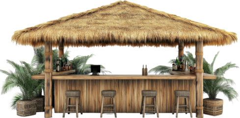 Tropical Beach Bar Hut Structure