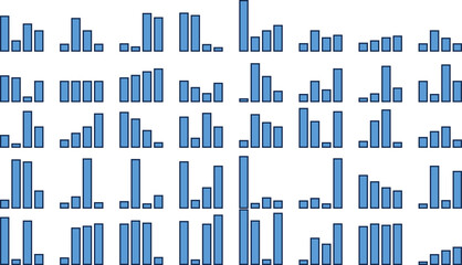 棒グラフのグラフィック素材イラストセット