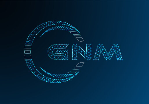 GNM low poly letter logo vector design. GNM lower poly logo design. Low poly logo.