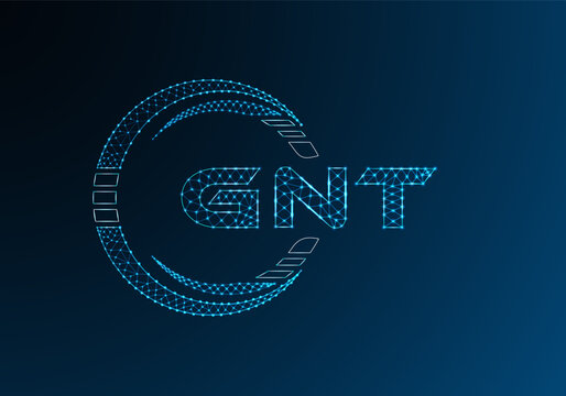 GNT low poly letter logo vector design. GNT lower poly logo design. Low poly logo.