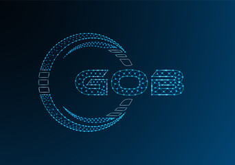 GOB low poly letter logo vector design. GOB lower poly logo design. Low poly logo.