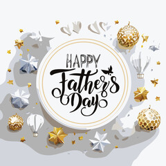 Hand-lettered “Happy Father’s Day” with stylish decorations and calligraphy. Perfect for greeting cards, posters, social media, and celebration designs honoring dads.