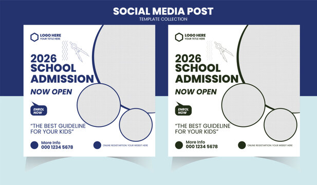 school admission social media post banner template