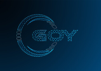 GOY low poly letter logo vector design. GOY lower poly logo design. Low poly logo.