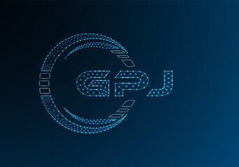 GPJ low poly letter logo vector design. GPJ lower poly logo design. Low poly logo.