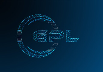 GPL low poly letter logo vector design. GPL lower poly logo design. Low poly logo.