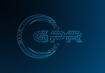 GPR low poly letter logo vector design. GPR lower poly logo design. Low poly logo.