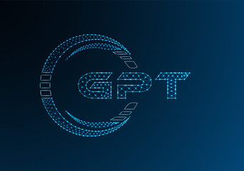 GPT low poly letter logo vector design. GPT lower poly logo design. Low poly logo.