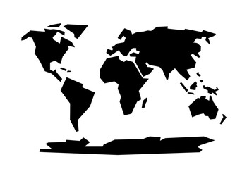 The geomatric world map in black color © PNG Stock