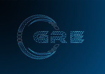 GRE low poly letter logo vector design. GRE lower poly logo design. Low poly logo.