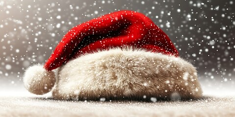 Santa hat on snowy surface
