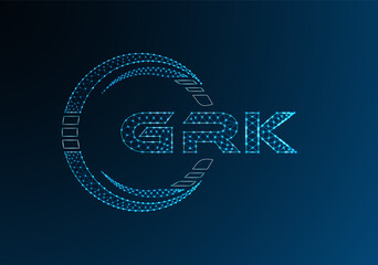 GRK low poly letter logo vector design. GRK lower poly logo design. Low poly logo.