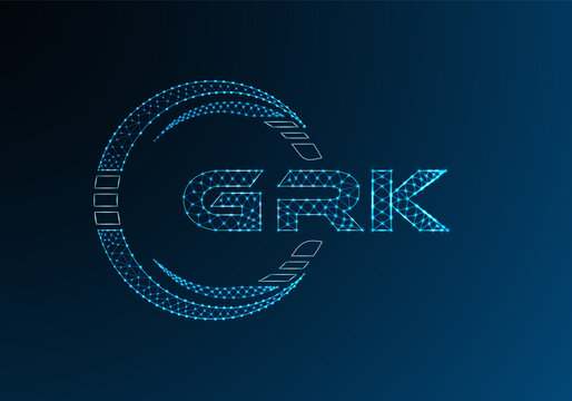 GRK low poly letter logo vector design. GRK lower poly logo design. Low poly logo.
