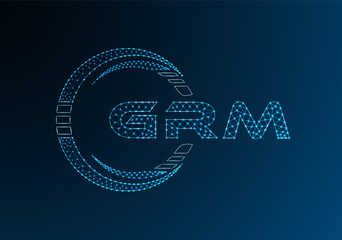 GRM low poly letter logo vector design. GRM lower poly logo design. Low poly logo.