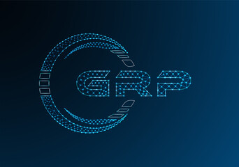 GRP low poly letter logo vector design. GRP lower poly logo design. Low poly logo.