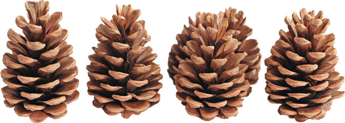 Four Pine Cones in Close-up View