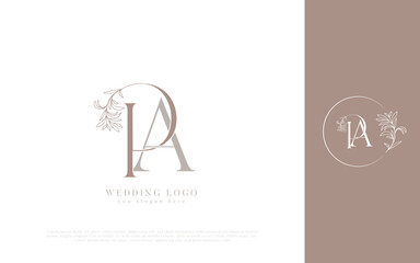 PA Wedding Logo with Floral Wreath