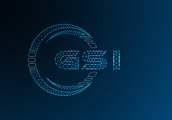 GSI low poly letter logo vector design. GSI lower poly logo design. Low poly logo.