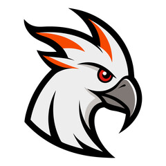 Cockatoo head vector logo illustration