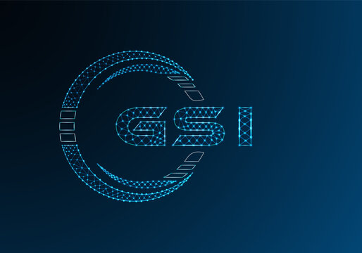 GSI low poly letter logo vector design. GSI lower poly logo design. Low poly logo.