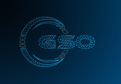 GSO low poly letter logo vector design. GSO lower poly logo design. Low poly logo.