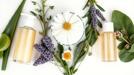Natural Skincare Products with Herbs.