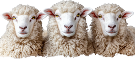 Three Sheep Close Up Portrait