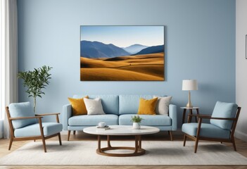 Blank view of living room with sofa chair and table