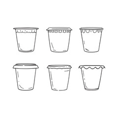 minimalist yogurt swirl in a cup vector drawing