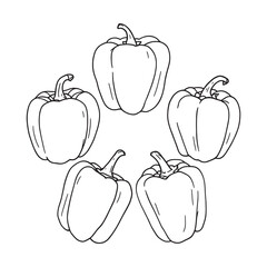 Minimalistic Bell Pepper Outline Drawing for Design