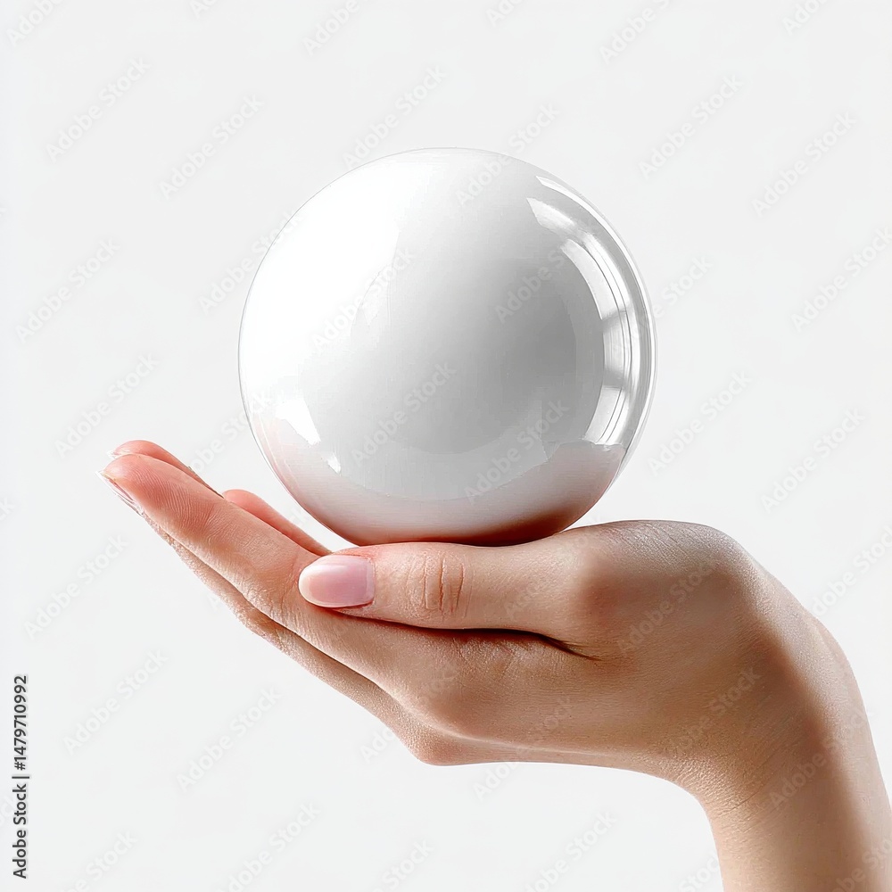 Aufkleber holding the future: a sphere of potential in the palm of a hand - a minimalist conceptual image