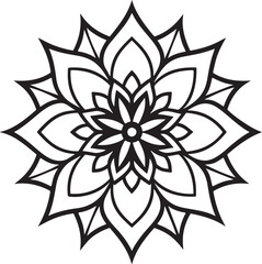 line art vector mandala icon set 