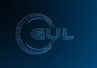 GUL low poly letter logo vector design. GUL lower poly logo design. Low poly logo.