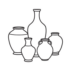 Minimalistic Line Art of a Simple Clay Vase Design