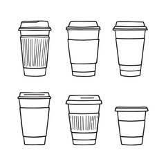 Minimalistic Line Art of Modern Coffee To Go Cup