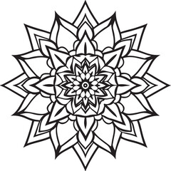 Obraz premium line art vector mandala icon set 