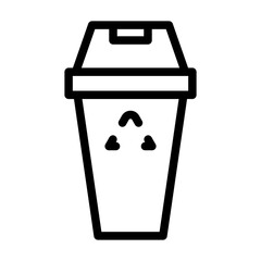 recycle bin line icon
