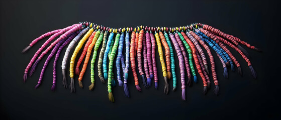Colorful Beaded Strings Arrangement