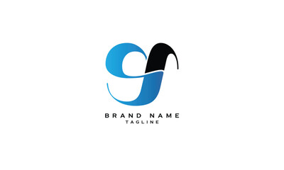 SF, FS, GF, FG, Abstract initial monogram letter alphabet logo design