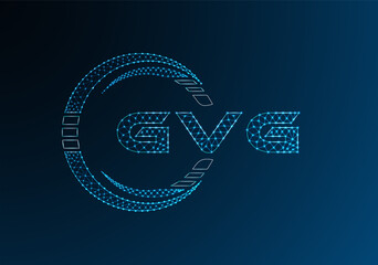 GVG low poly letter logo vector design. GVG lower poly logo design. Low poly logo.