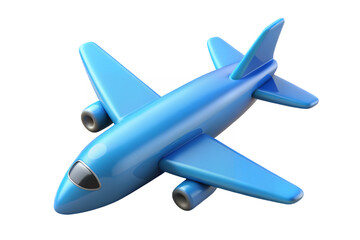 A light blue airplane toy with wings and a tail PNG