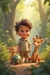 little girl and her dog