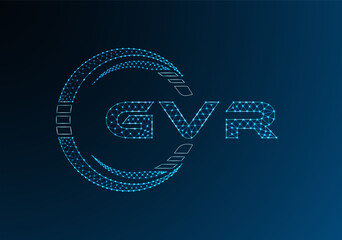 GVR low poly letter logo vector design. GVR lower poly logo design. Low poly logo.