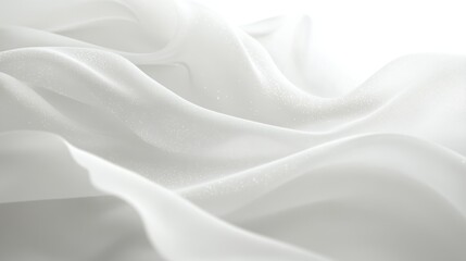Fototapeta premium Flowing white fabric drapery abstract setting textile art minimalist environment soft focus serenity concept