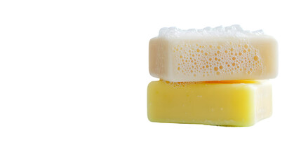 Freshly Used Antibacterial Soap on White Background