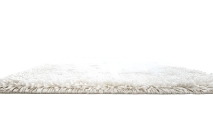Elegant White Carpet Isolated on Clean White Background for Minimalist Interior Design
