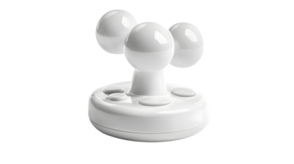 Professional White Joystick on Isolated White Background for Gaming Setup