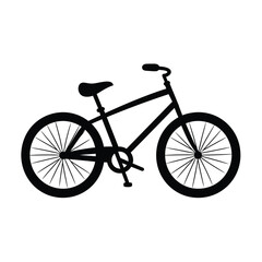 Fototapeta premium Black Bike Outline Graphic White Background
